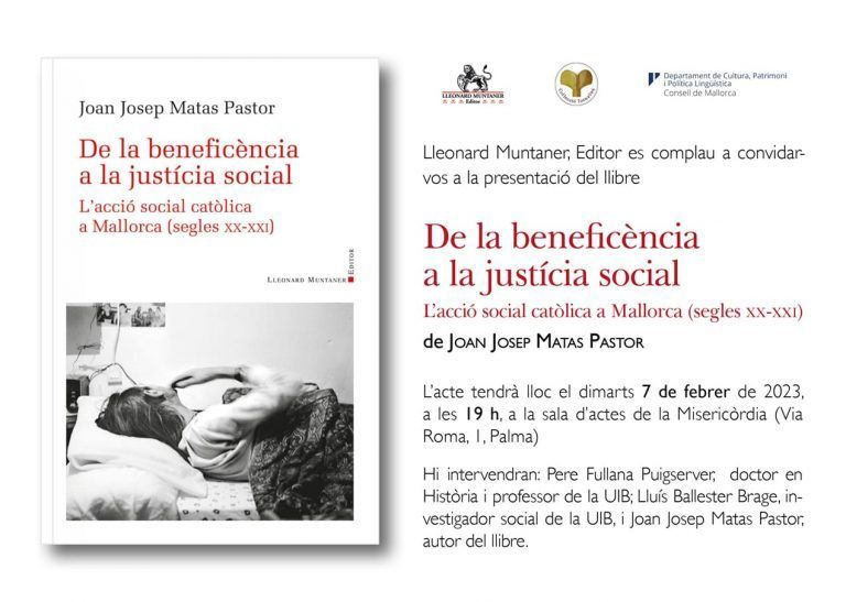 Presentación dE libro: «De la beneficència a la justícia social. L’acció social catòlica a Mallorca (segles XX-XXI):